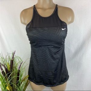 Nike Black Sheer Sleeveless Athletic Top - Black/Gray (M)